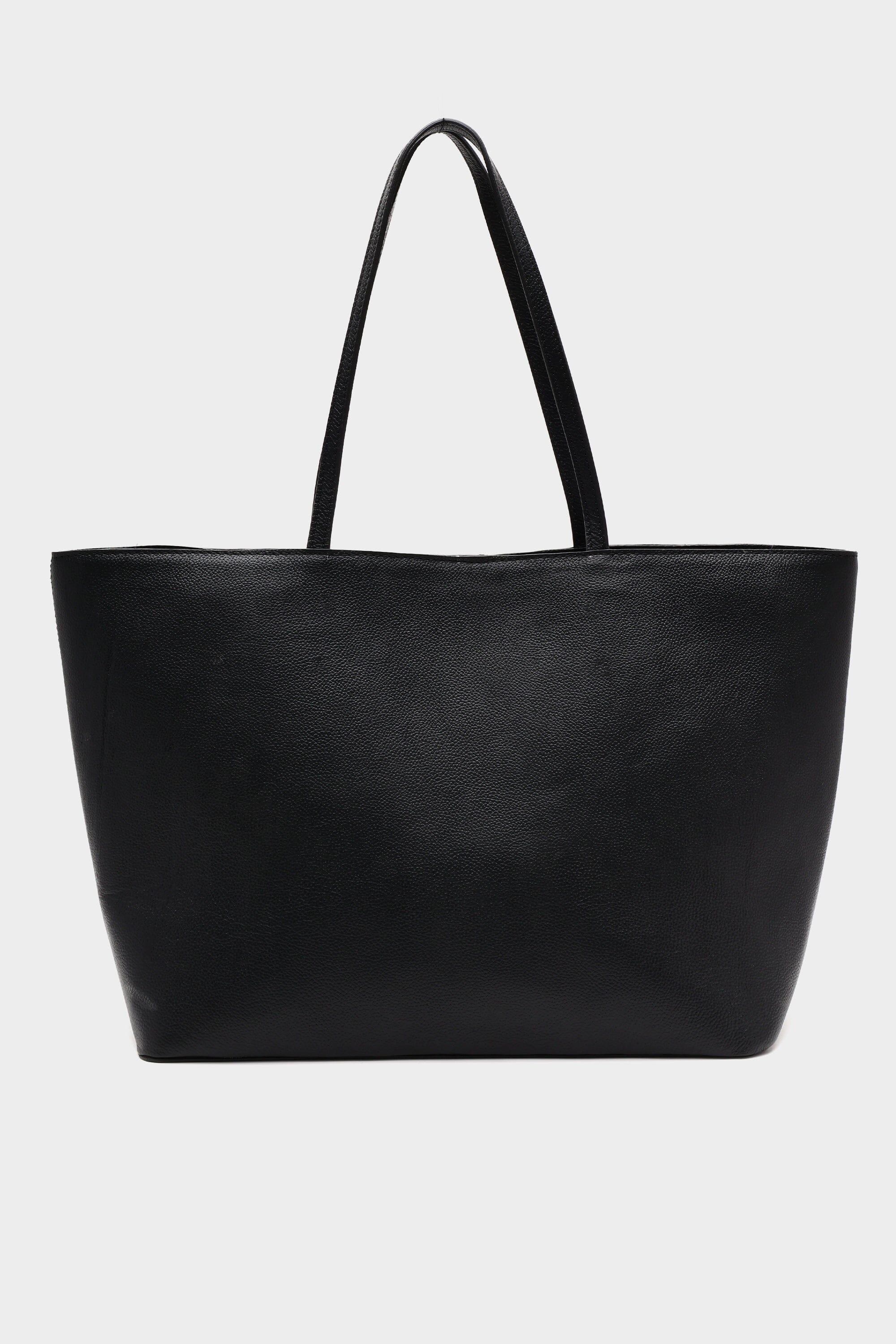 Basic Tote Pebbled Black with Eyelet Details
