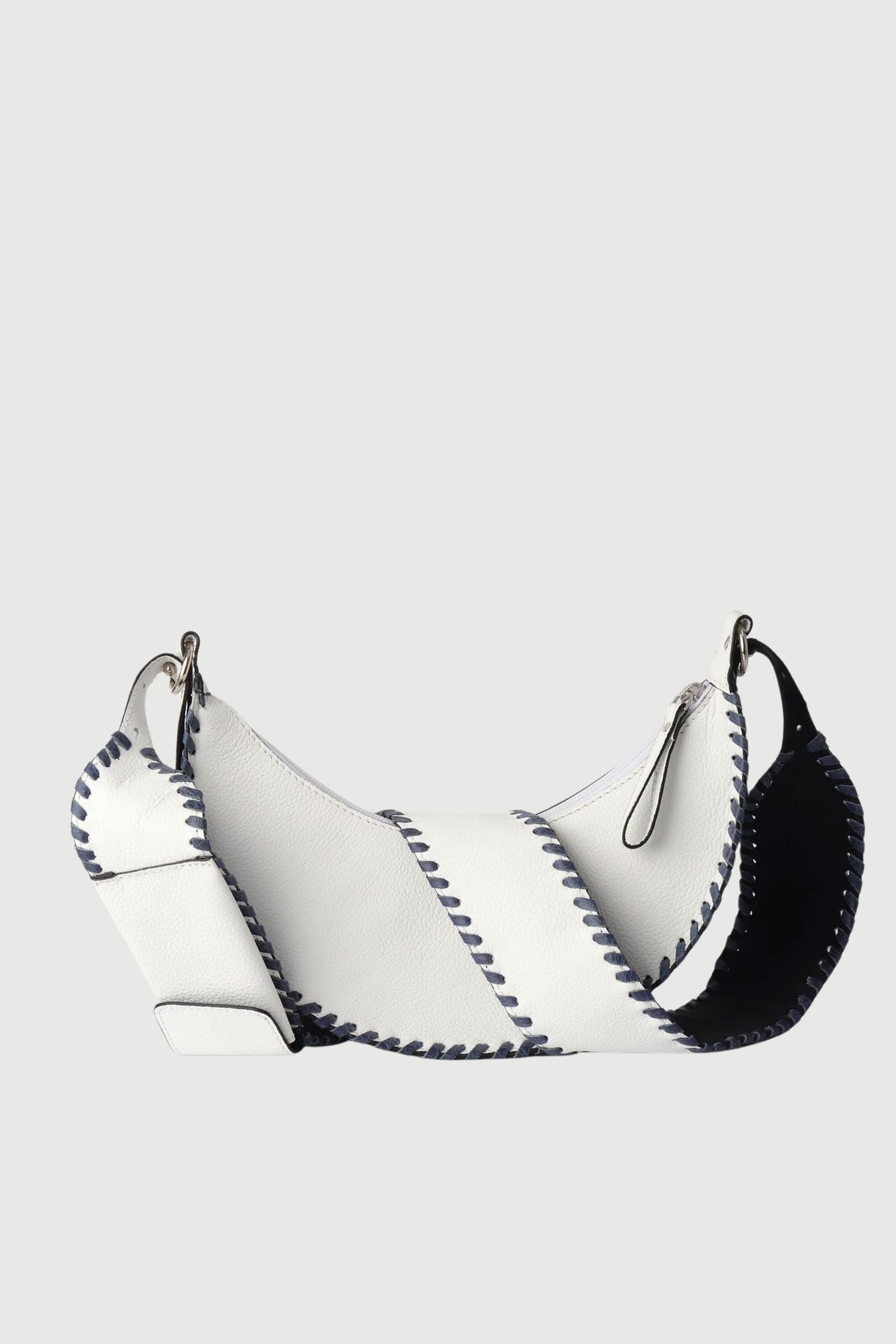 Selena in White Whipstich with Blue Accents