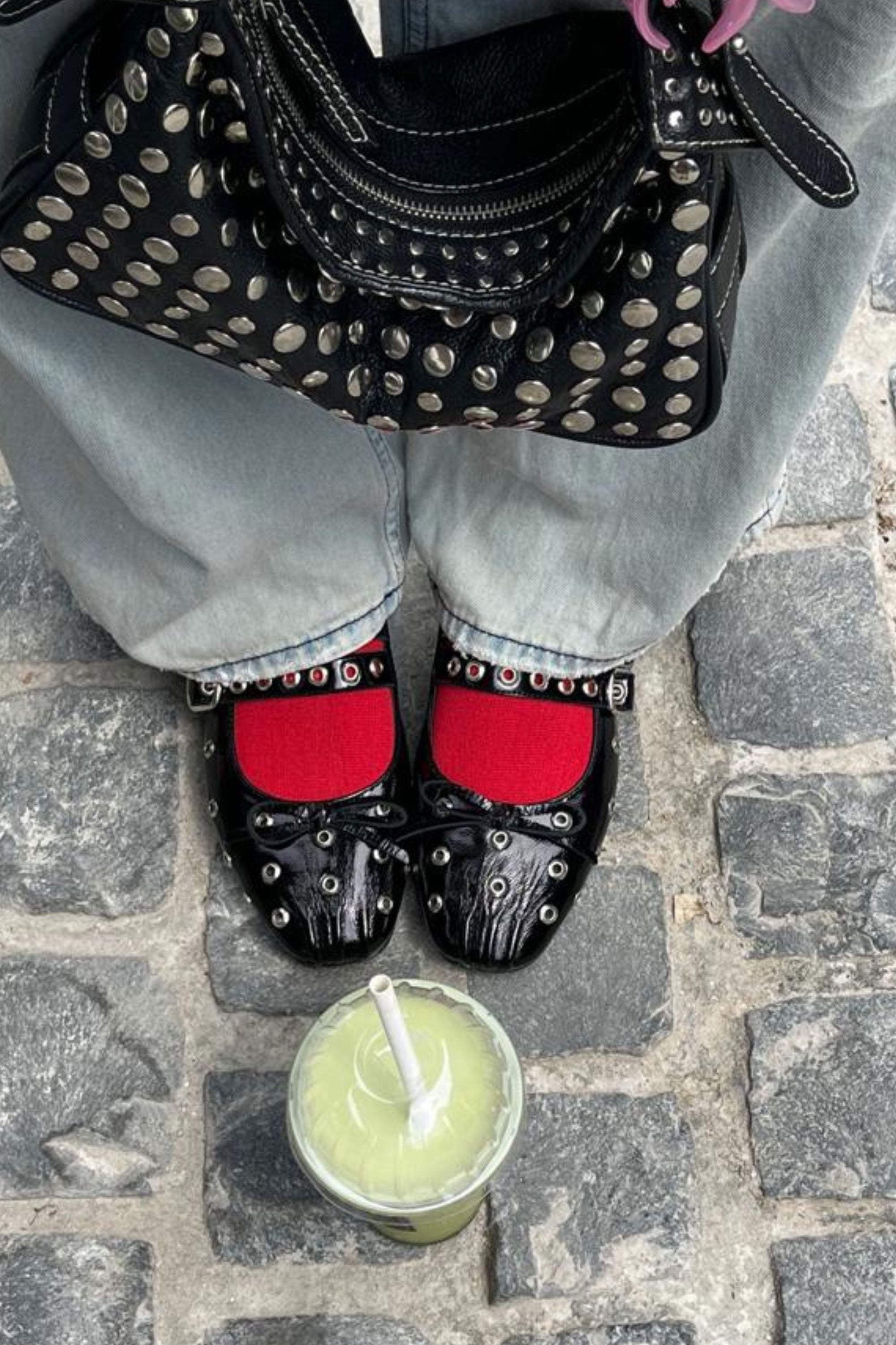 Black Rogue Ballerinas with Grommets