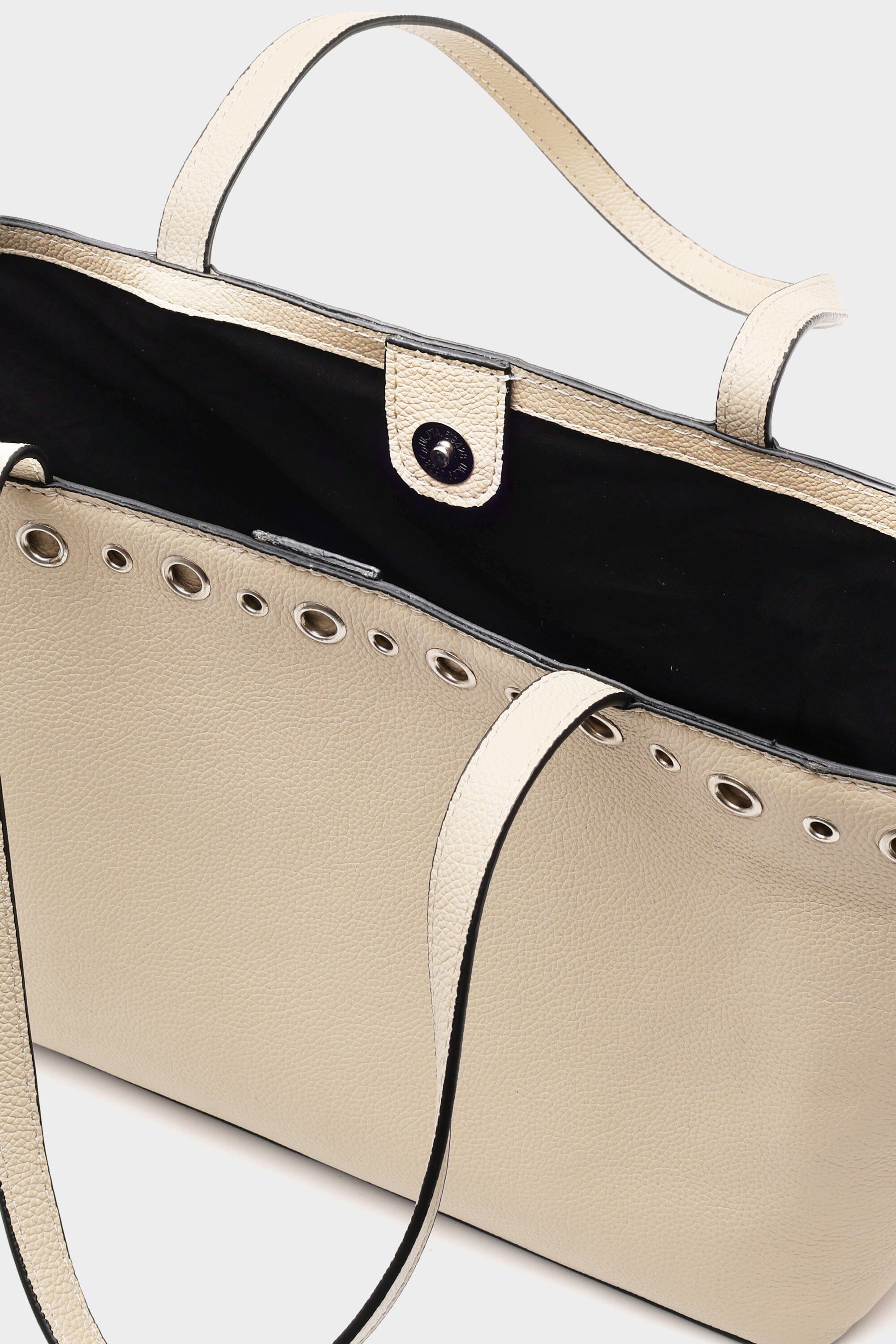 Mini Basic Tote Ecru with Eyelet Details