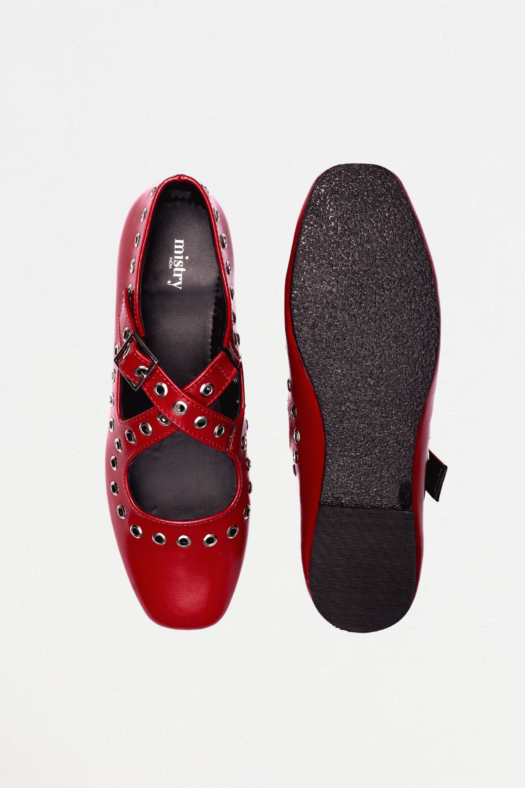 Red Crux Ballerinas with Grommets