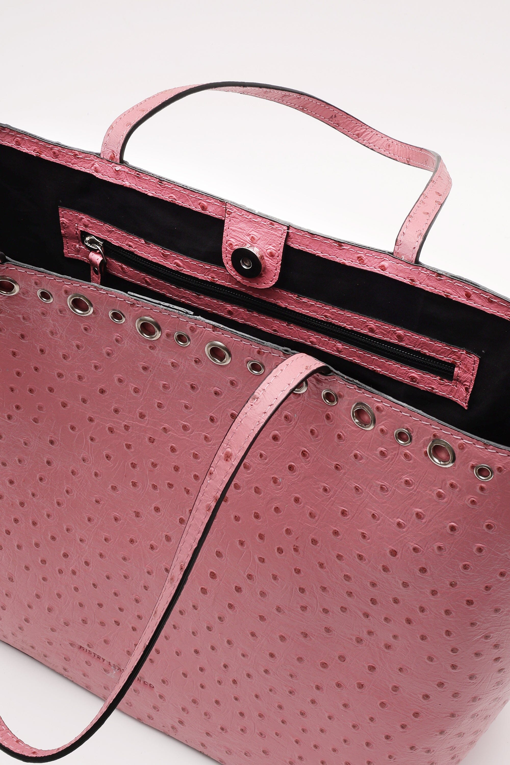 Basic Tote in Pink Ostrich