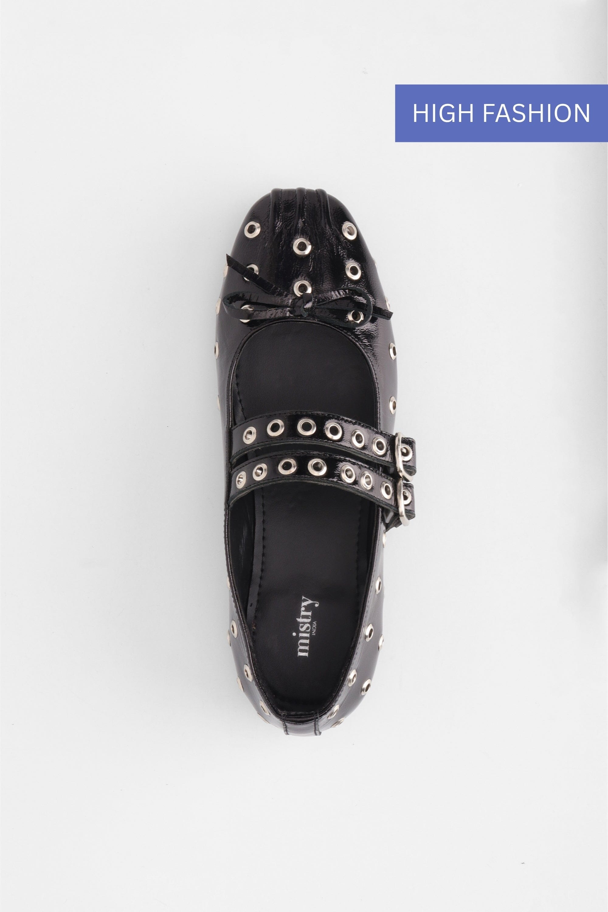 Black Rogue Ballerinas with Grommets