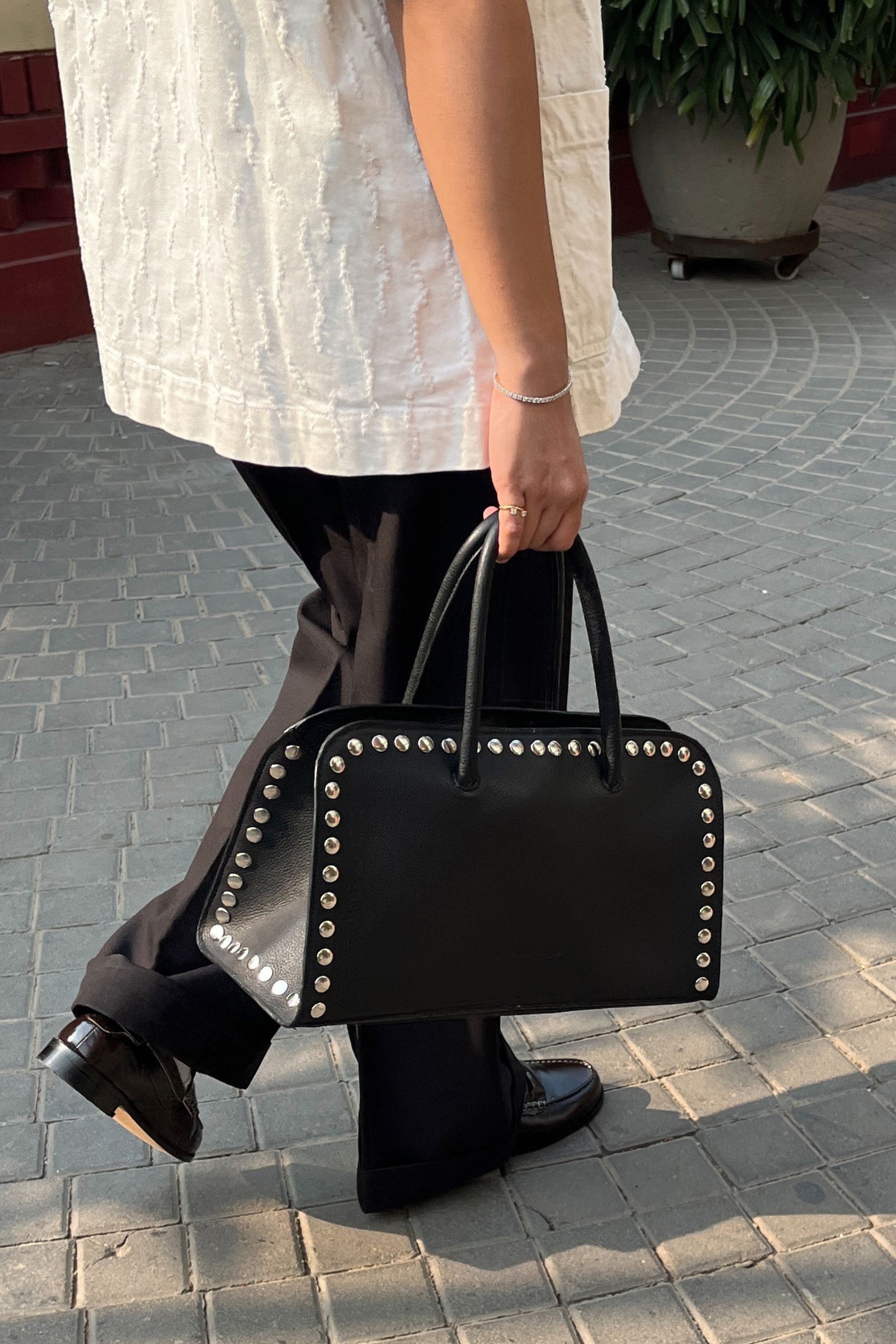 The Loft Bag in Black with Studded Details