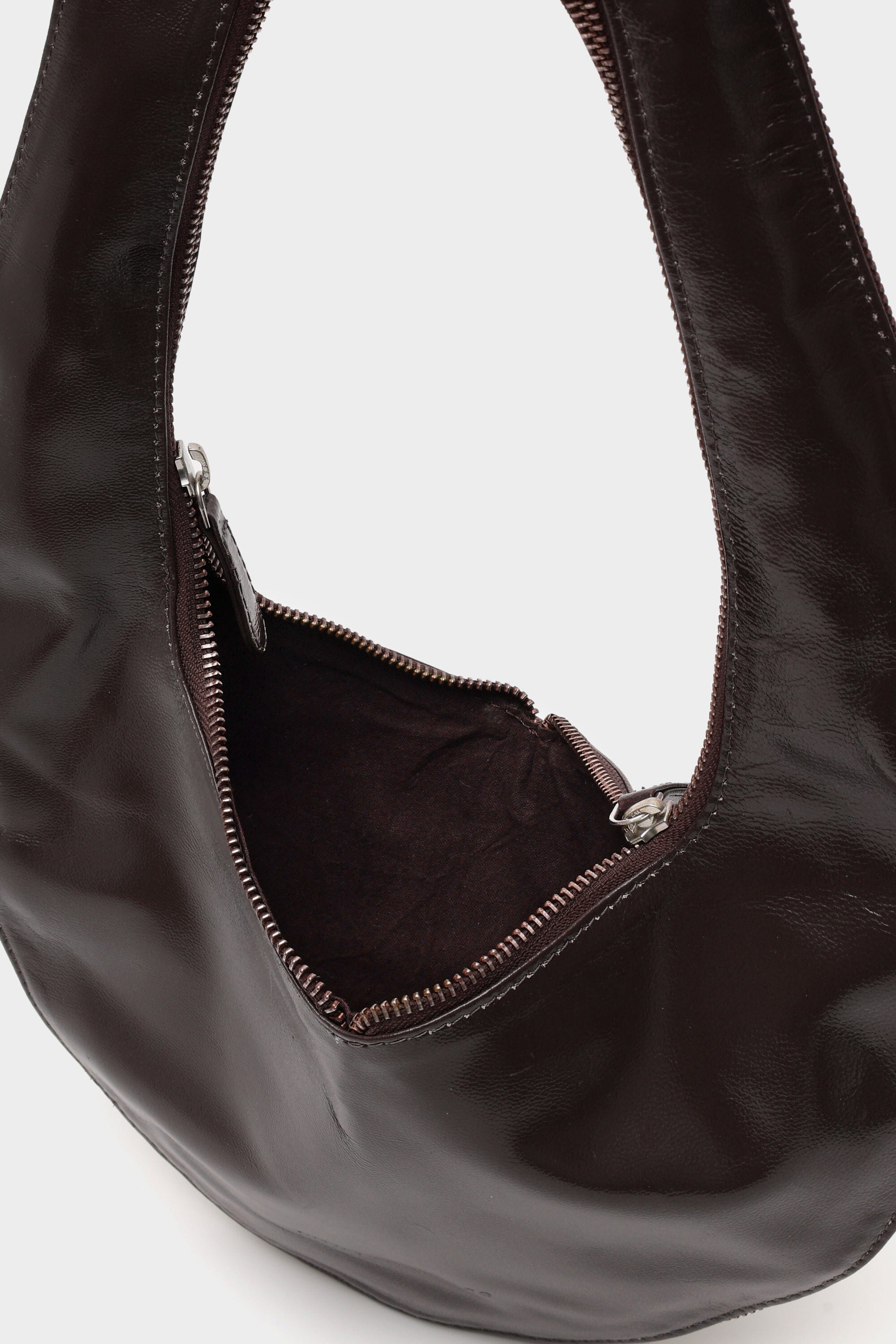 The Sloane Bag with Zipper Details in Brown