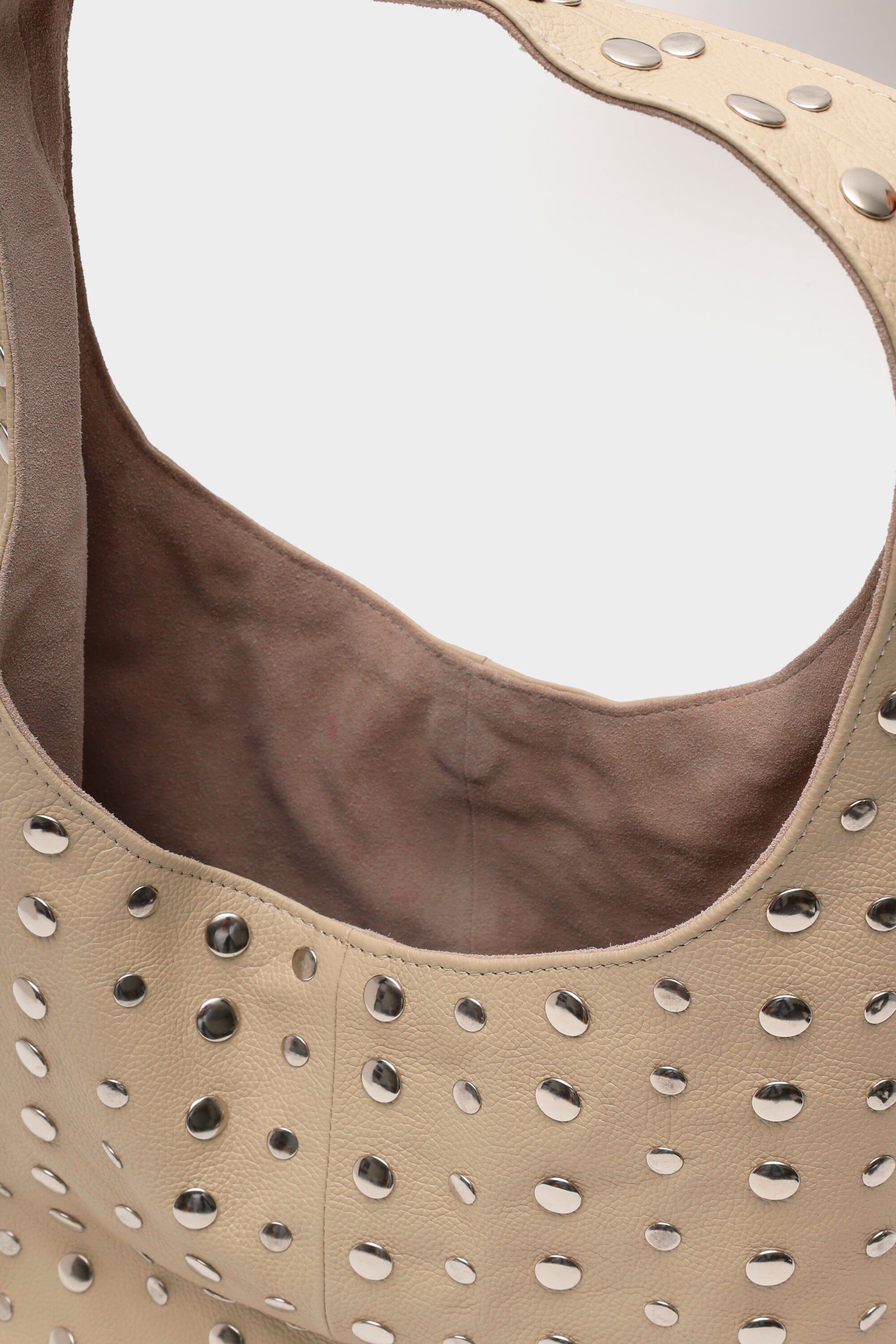 Icon Studded Large in Ecru Leather