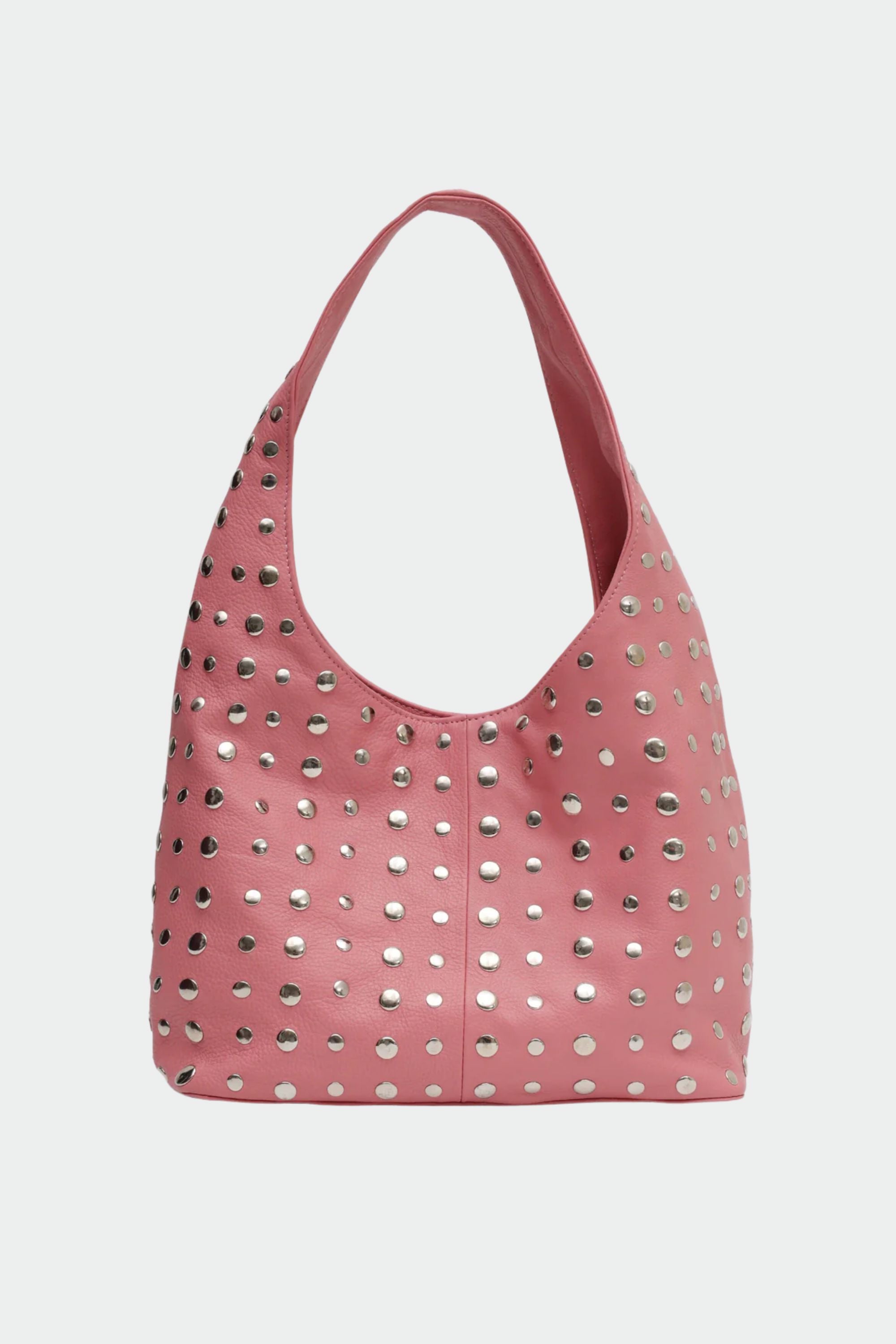 Icon Studded Tote in Blush Pink Leather