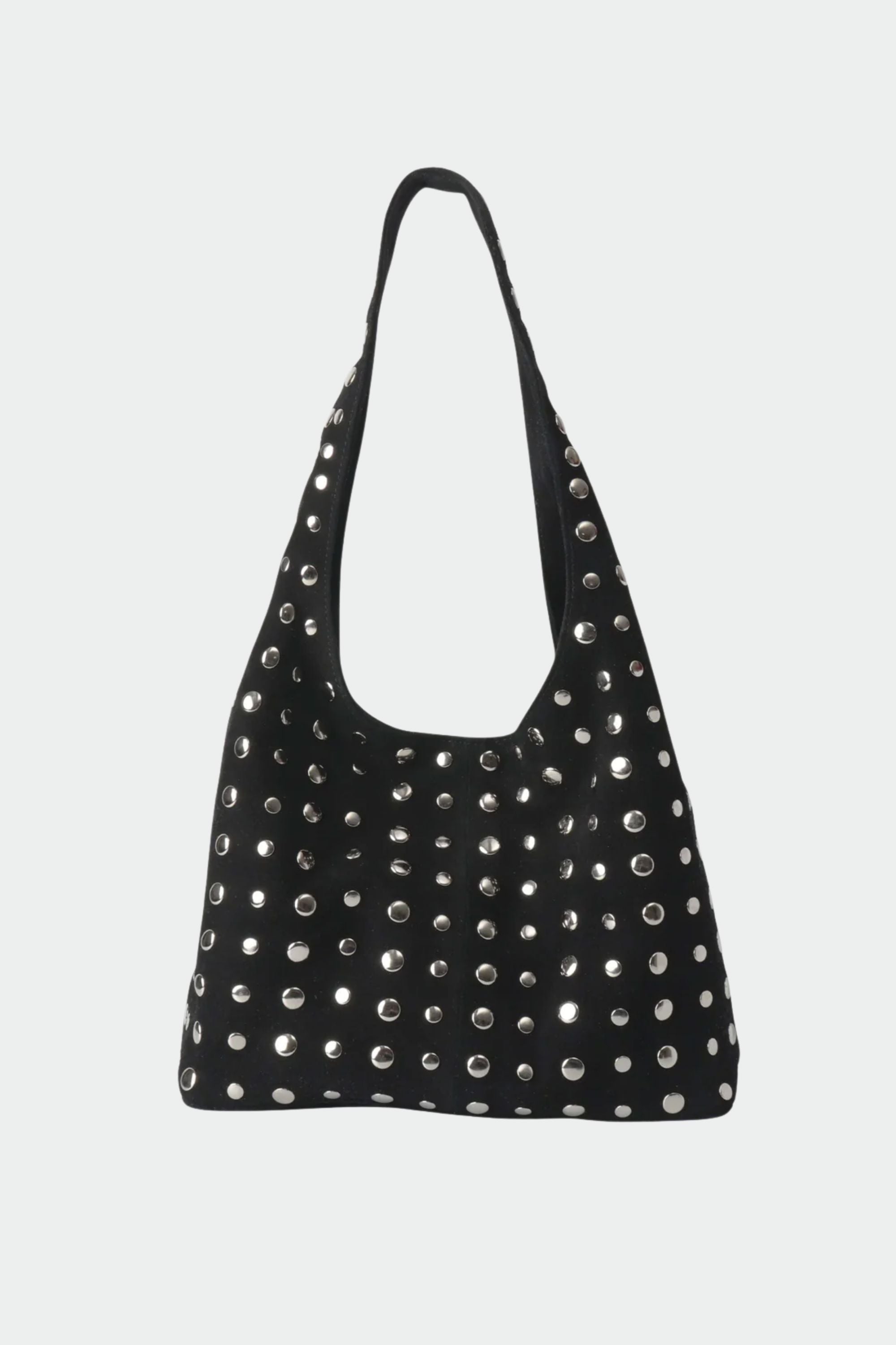 Icon Studded Tote in Black Suede