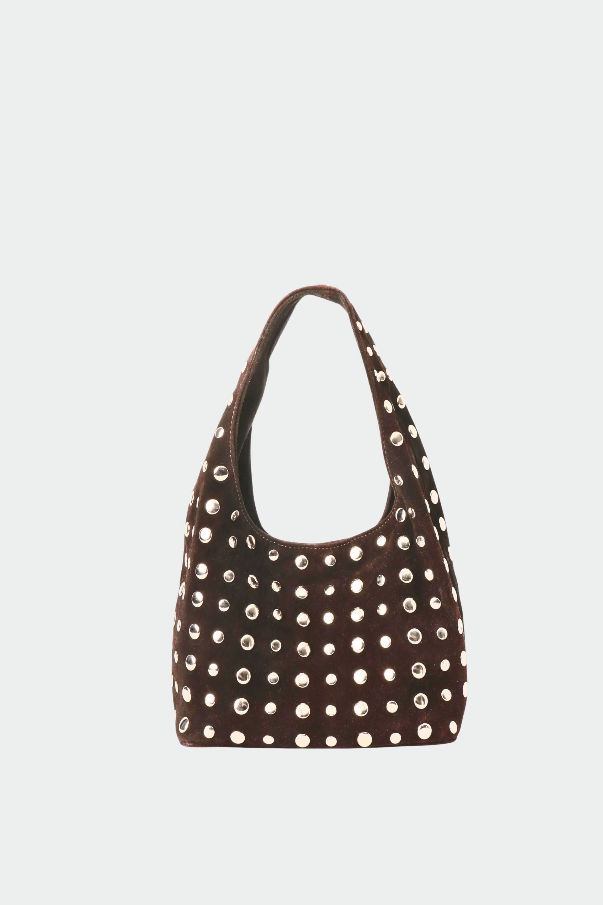 Icon Studded Midi in Brown Suede