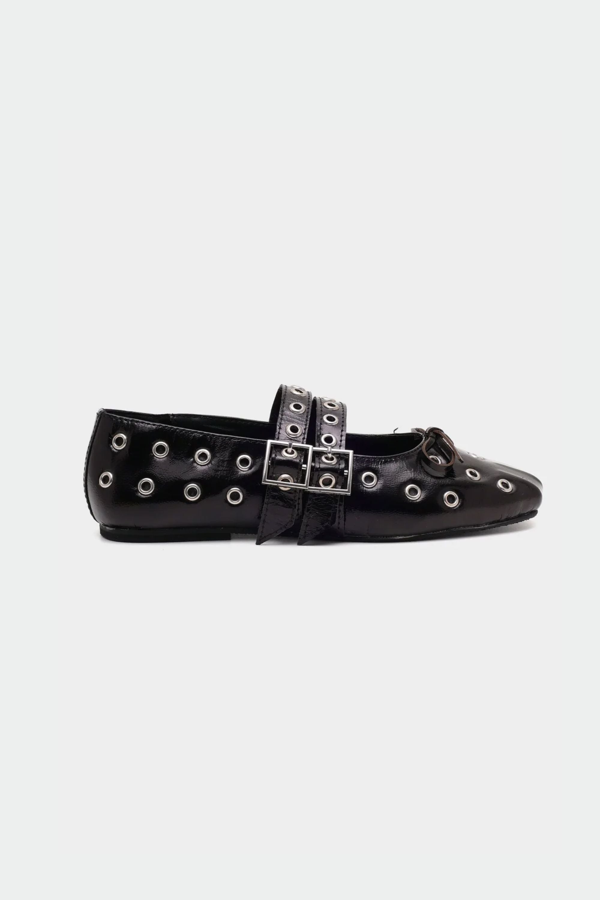 Black Rogue Ballerinas with Grommets