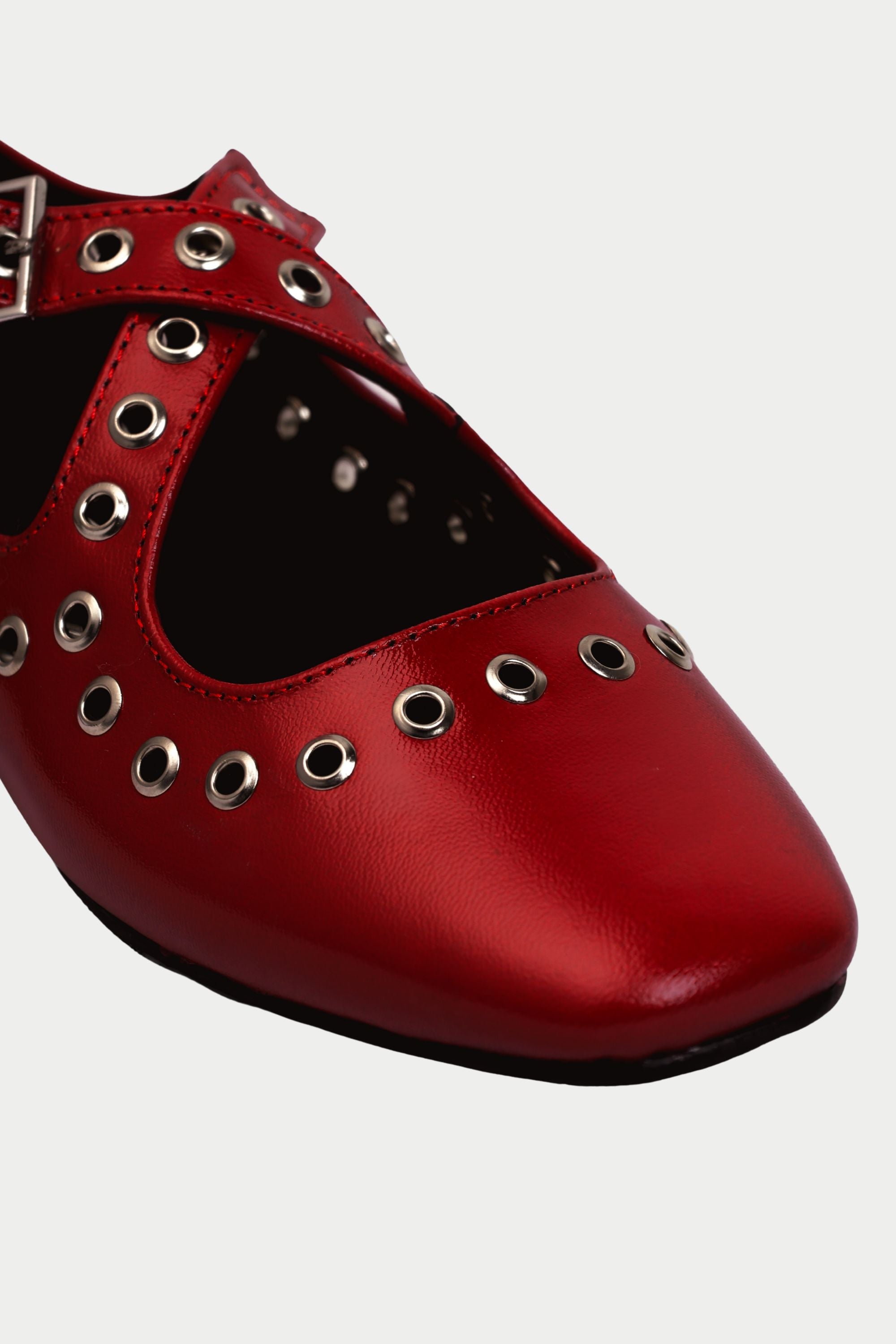Red Crux Ballerinas with Grommets