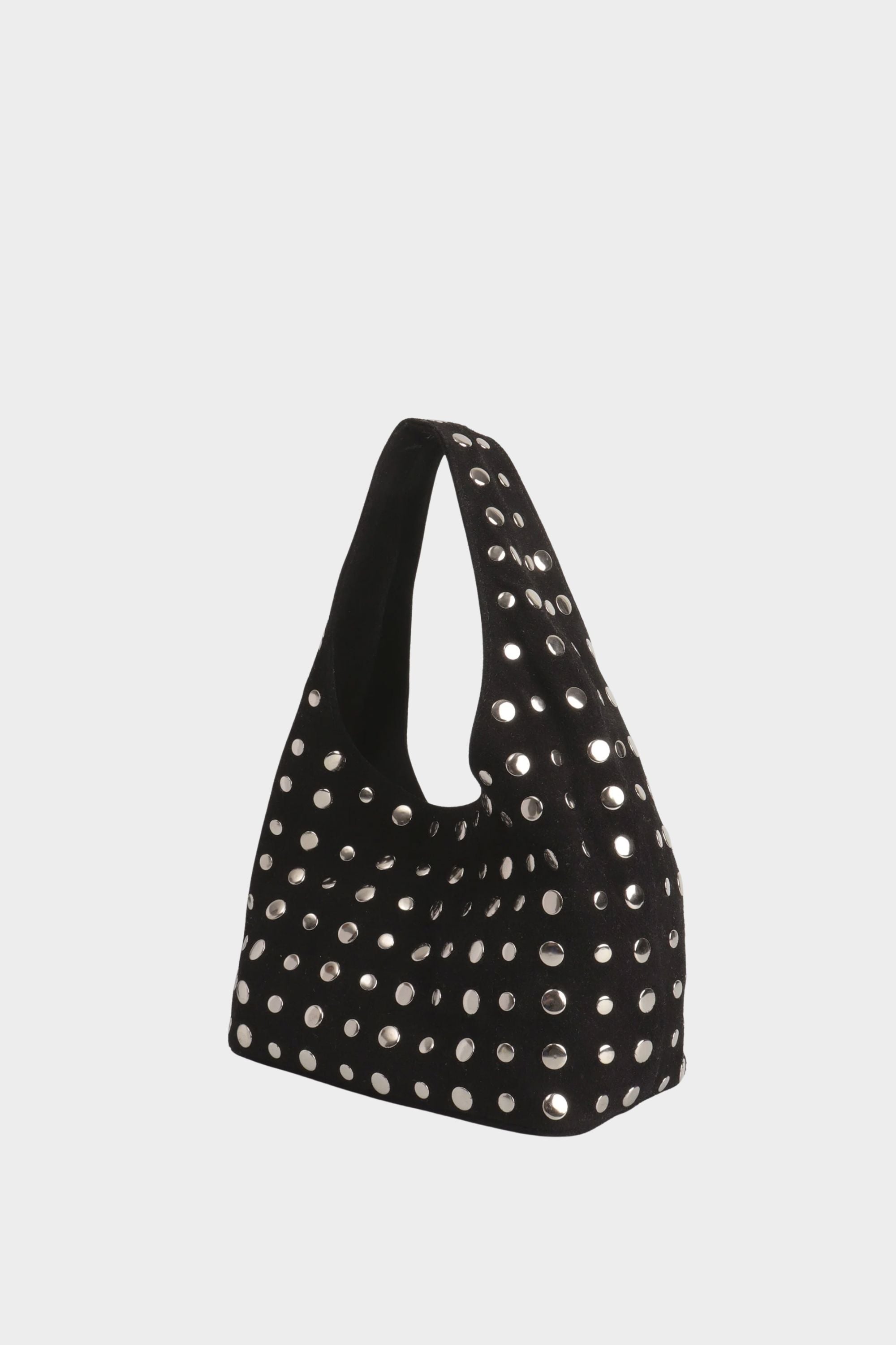 Icon Studded Midi in Black Suede