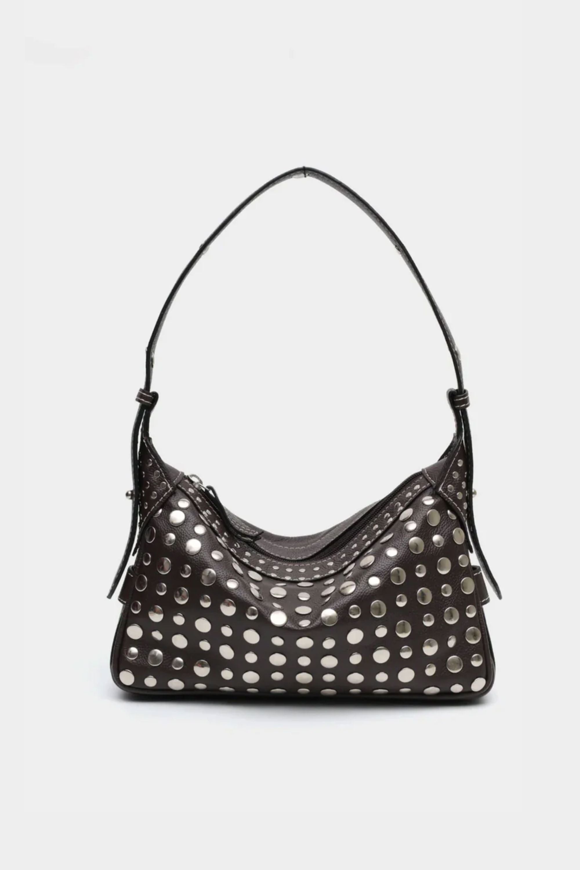 Icon Studded Baguette in Brown