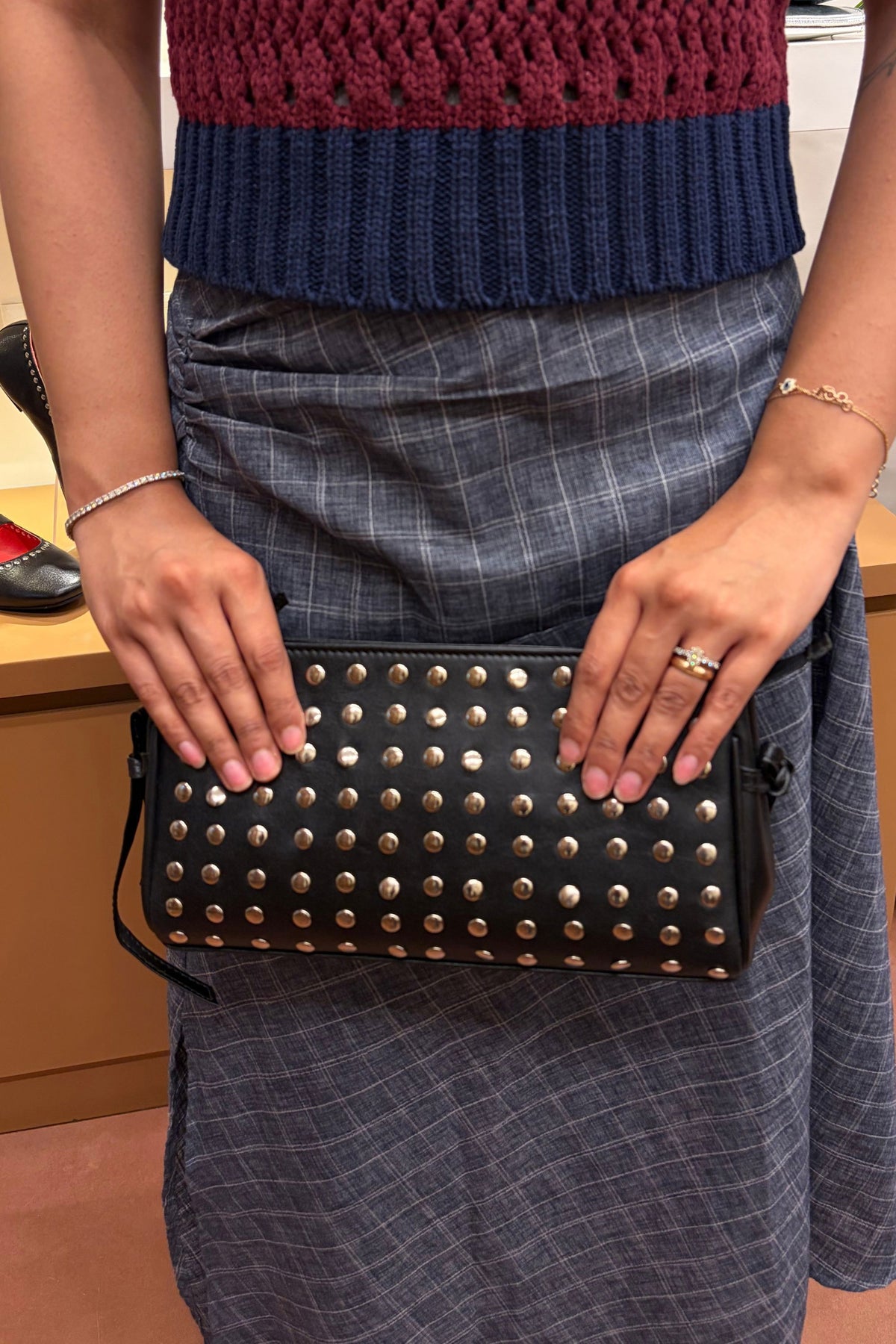 Icon Studded Clutch in Black