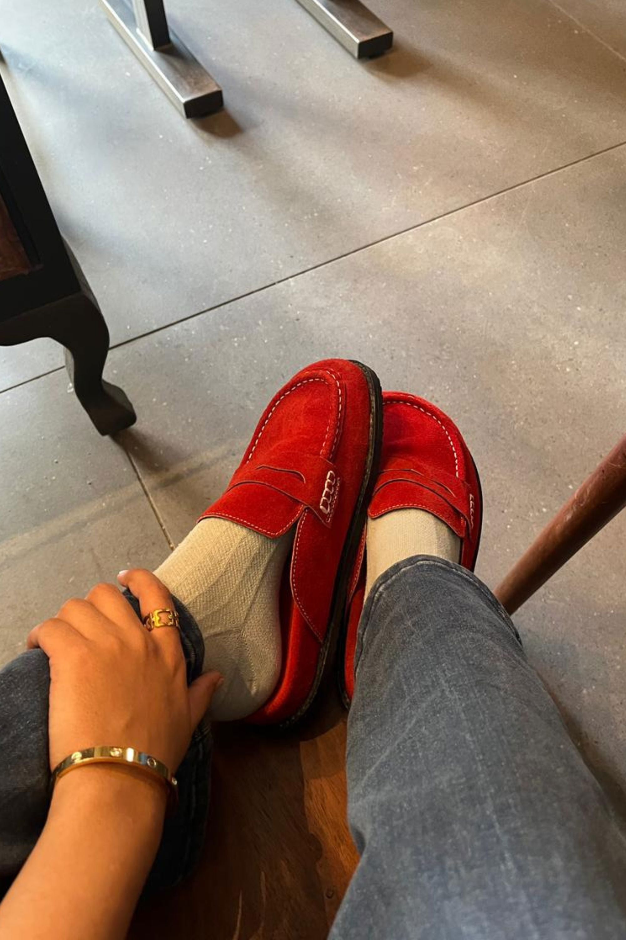 Suede Albas in Crimson