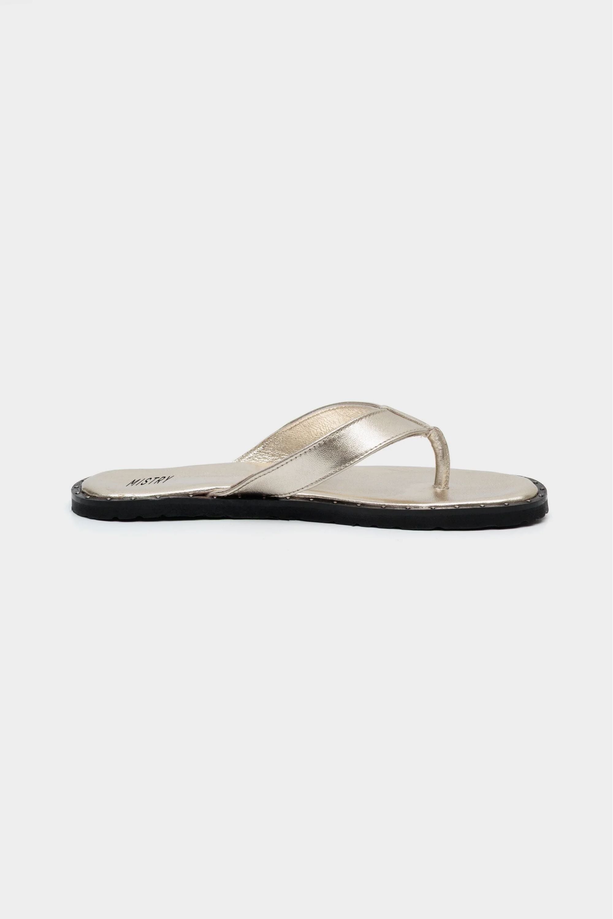 Bare Flip Flops in Champagne with Studded Detailing