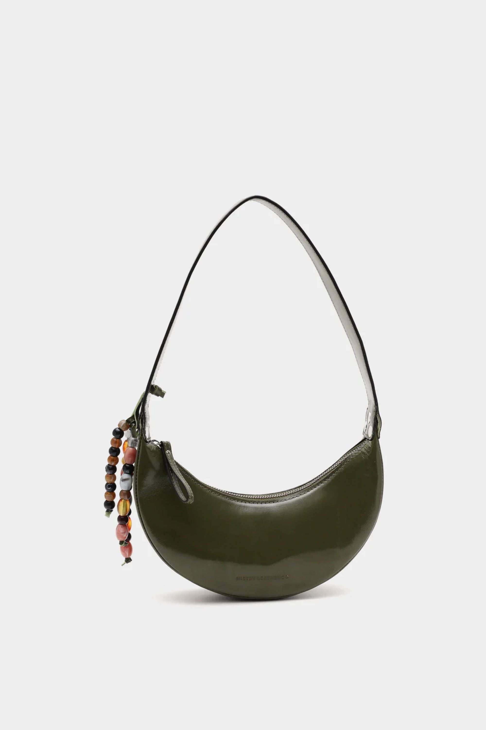 Selena in Olive Green Patent Leather with Embellishments