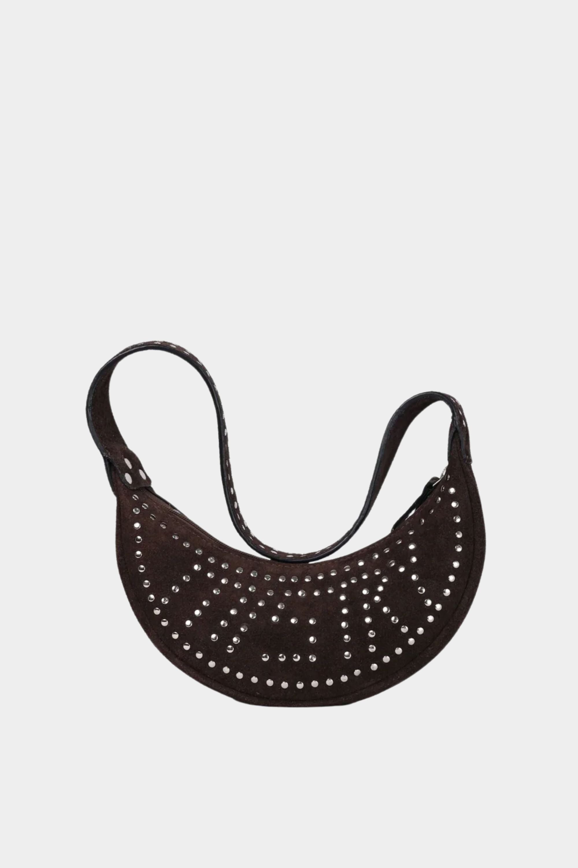 Selena with Rivets In Brown Suede