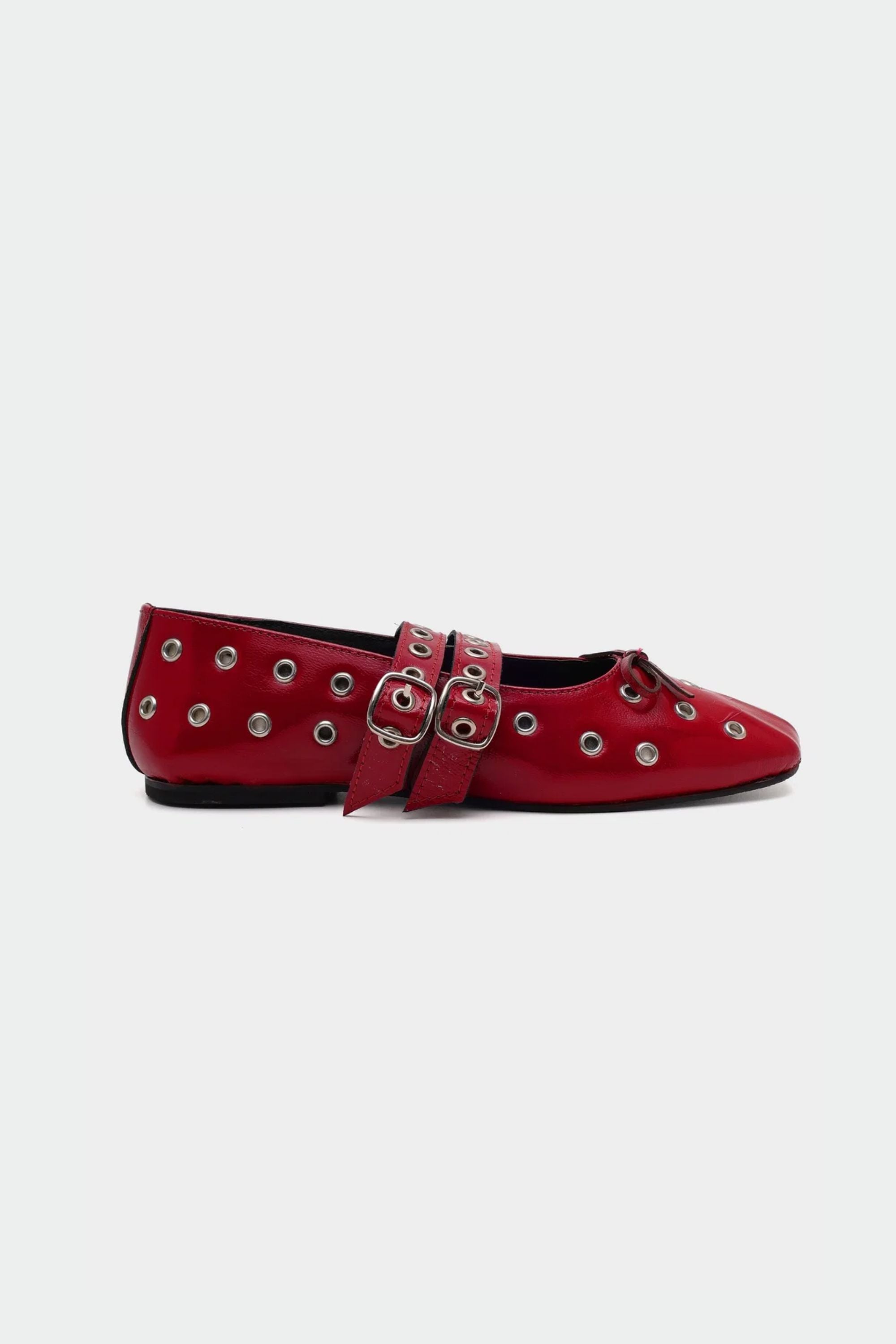 Red Rogue Ballerinas with Grommets