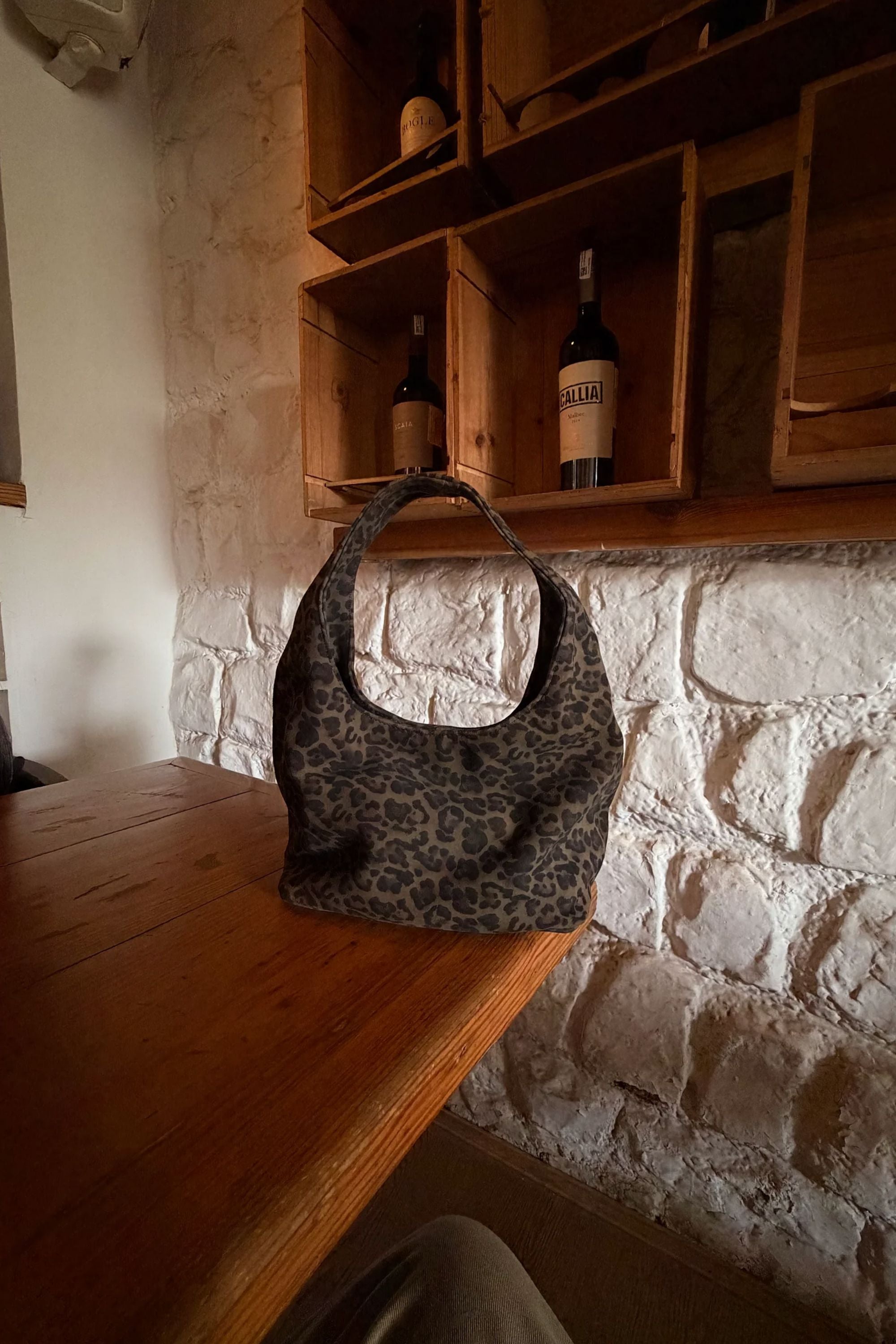 Classic Hobo Bag in Sage Leopard