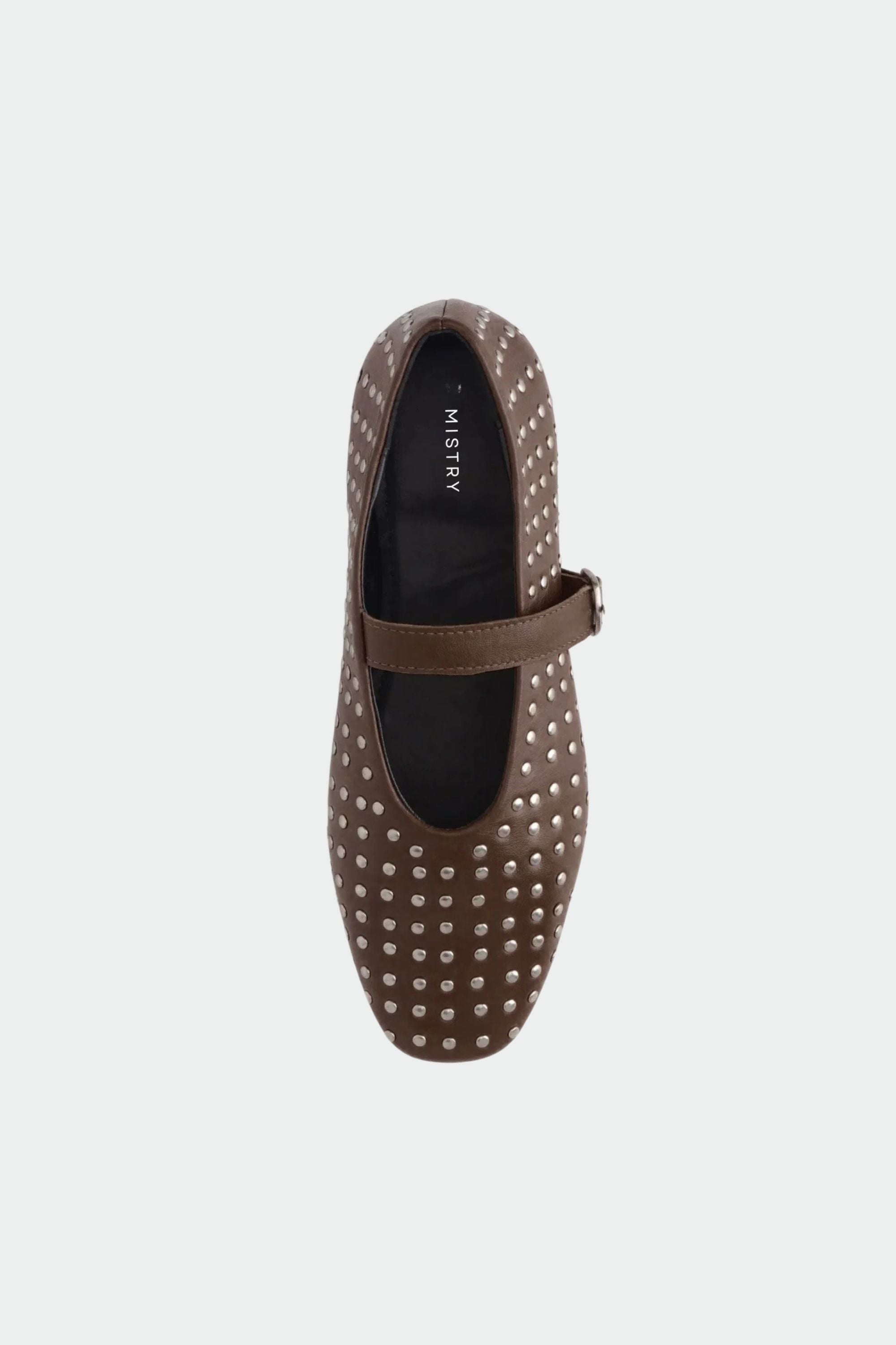 Chestnut Ballet Flats with Rivets