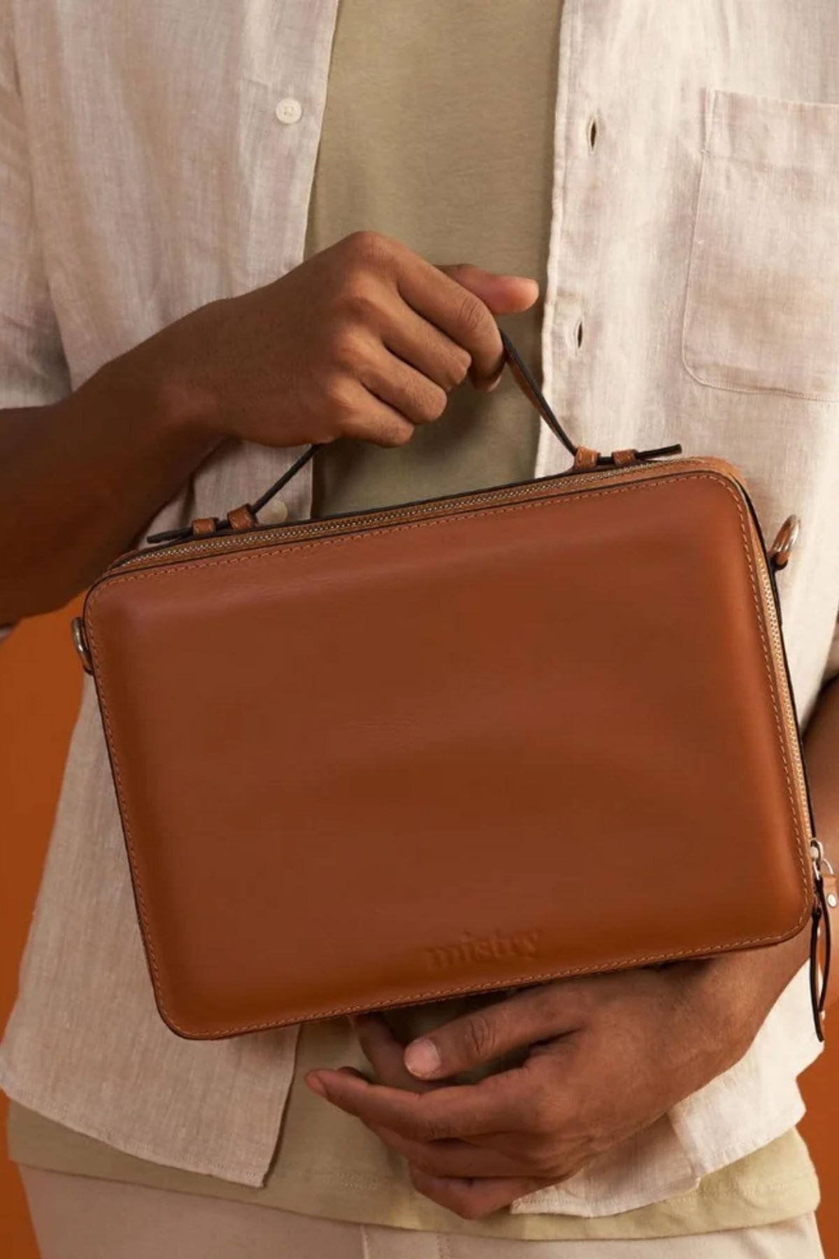 Briefcase in Tan