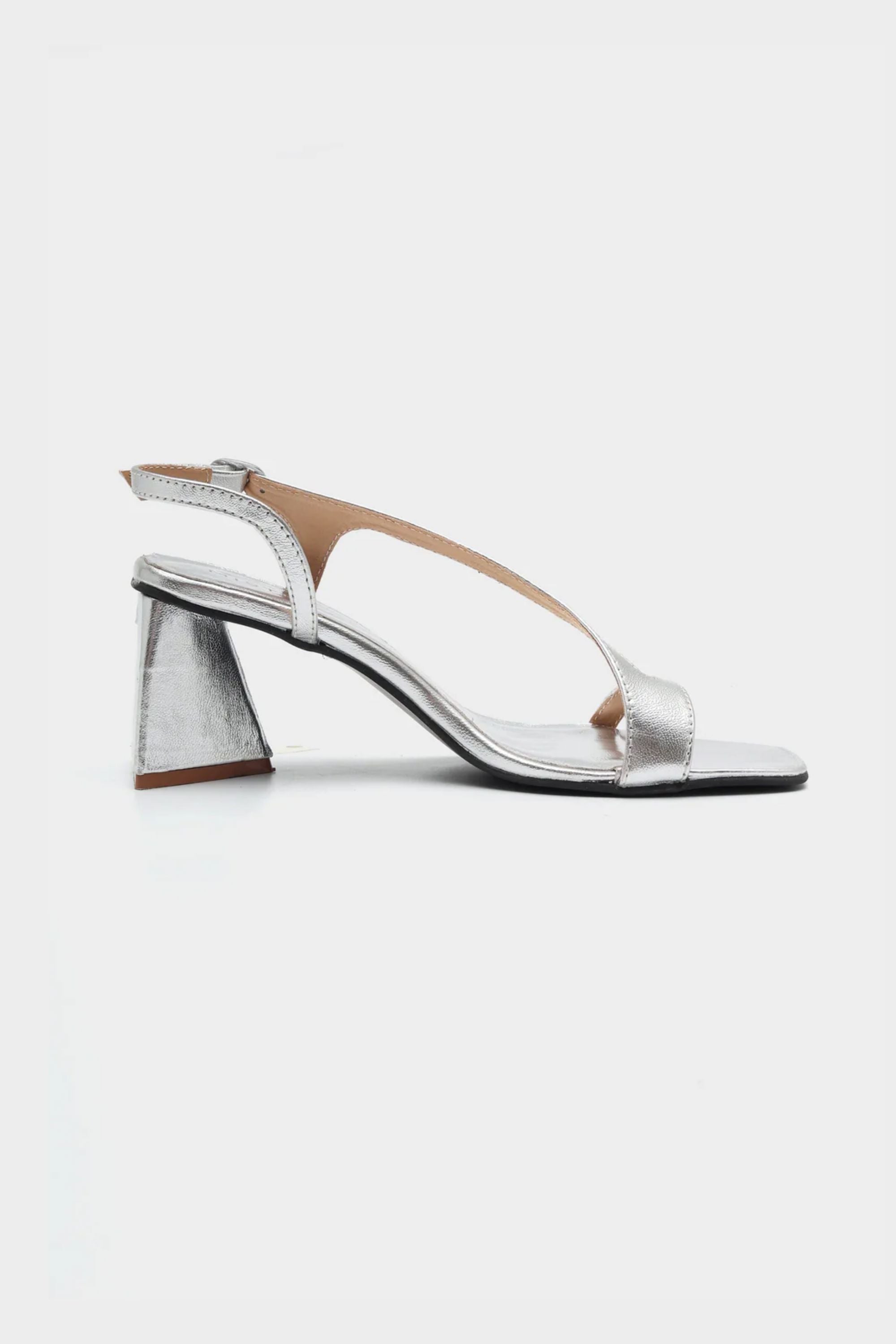 Valentina Heels In Crushed Silver