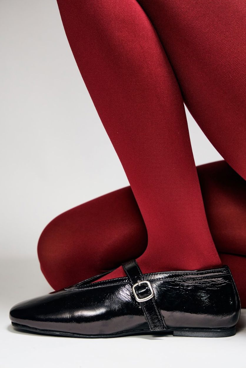 Ballet Flats in Black Patent Leather