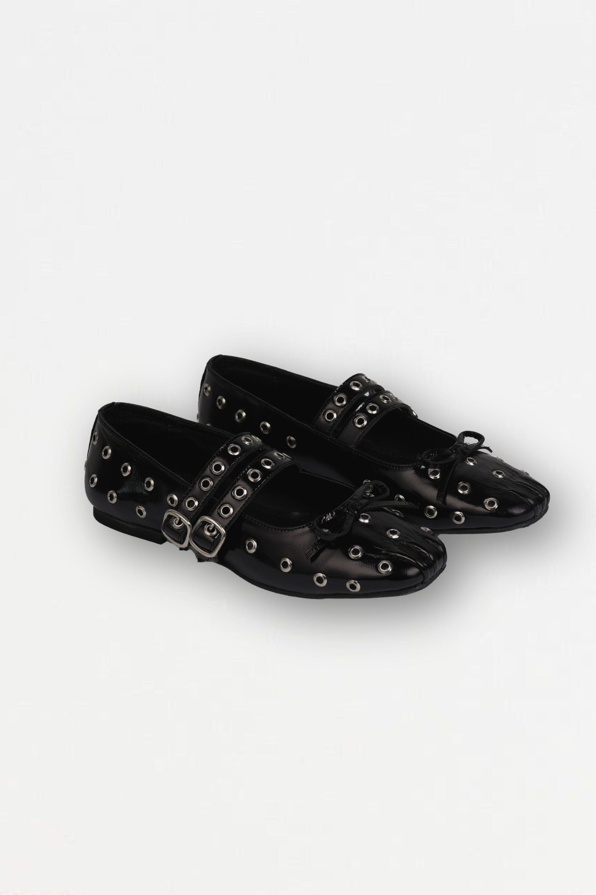 Black Rogue Ballerinas with Grommets