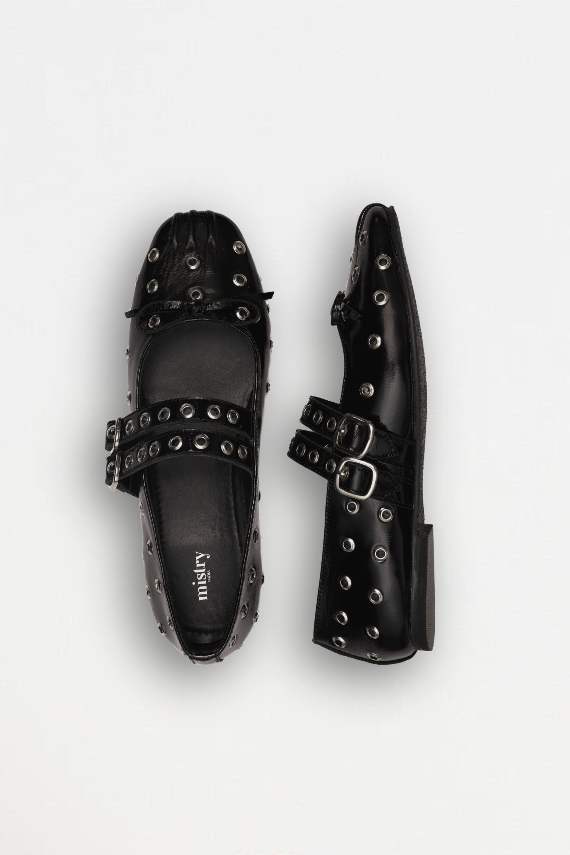 Black Rogue Ballerinas with Grommets