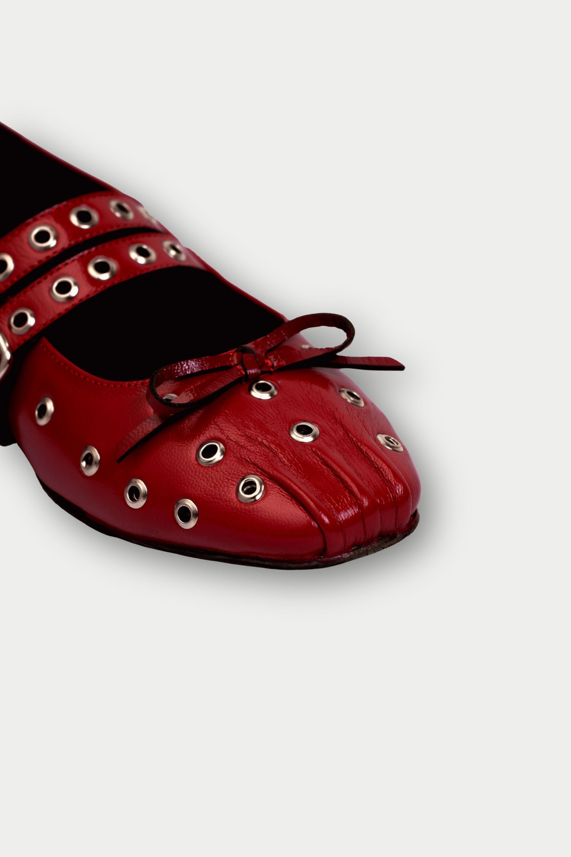 Red Rogue Ballerinas with Grommets