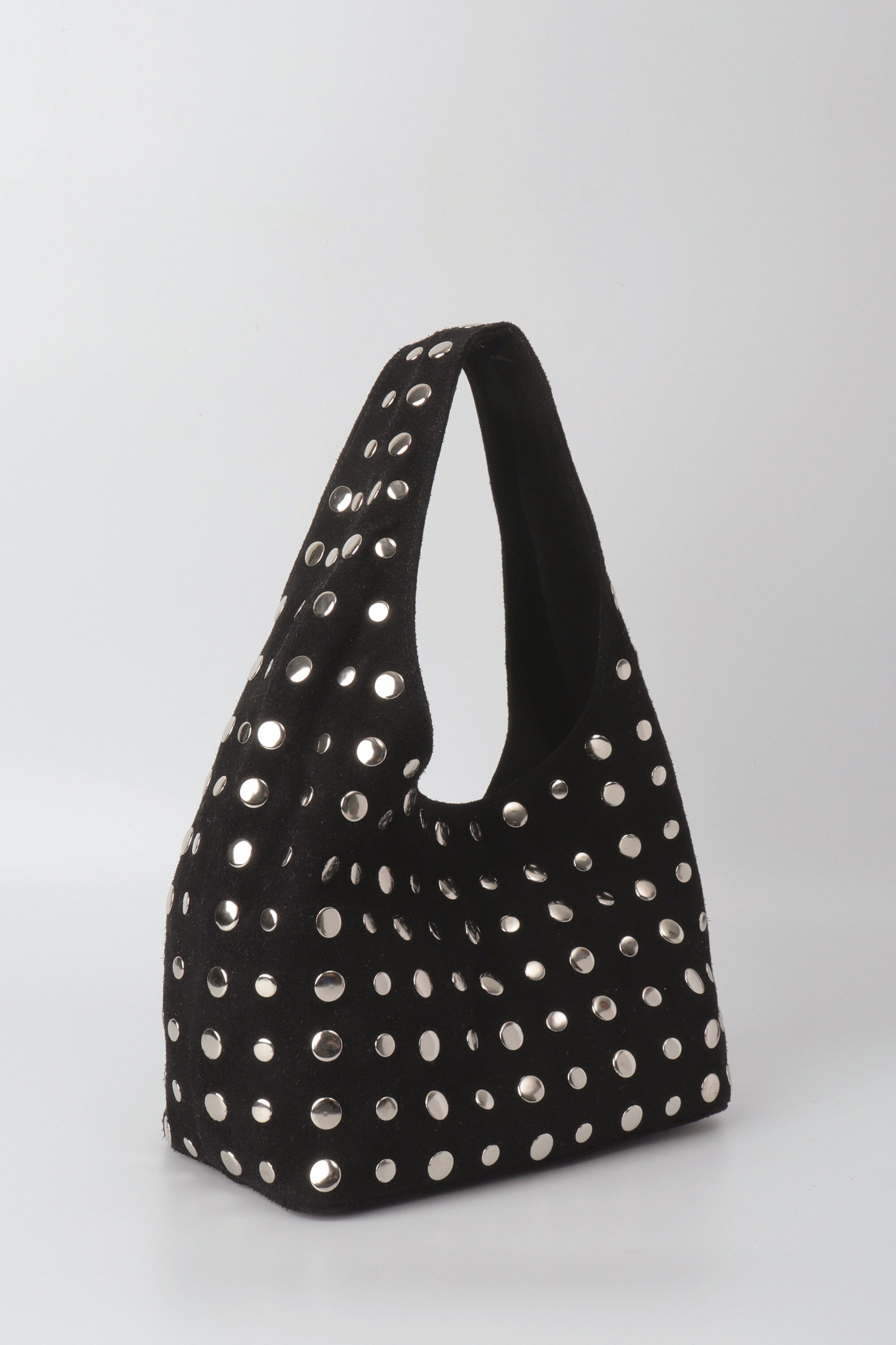 Icon Studded Midi in Black Suede