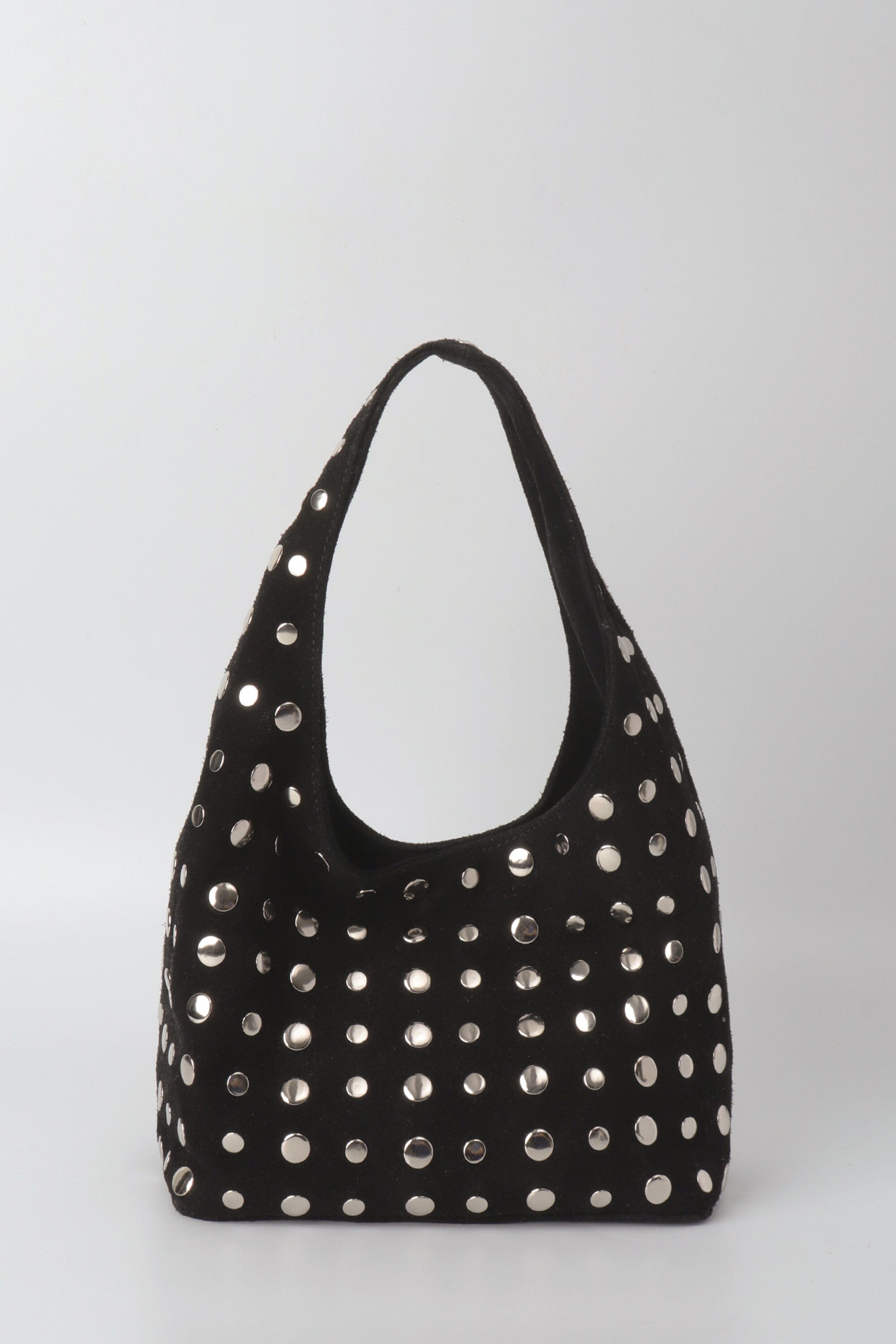 Icon Studded Midi in Black Suede